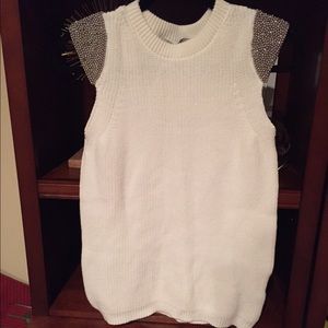 Zara Beaded shoulder sleeveless sweater