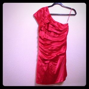 Express pink one shoulder dress