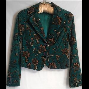 Green floral blazer