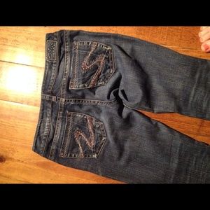 Silver denim jeans