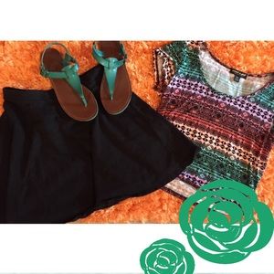 Sweet & Simple Black Skater Skirt