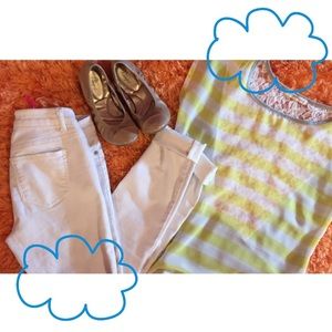 Kohl's Striped Lace Back Top