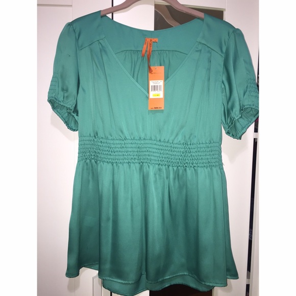 Turquoise Smocked Top