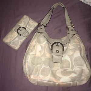 Coach purse with matching wallet.