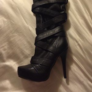 Thigh high leather boots