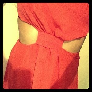 NEW! short-long dress/ Open Rib