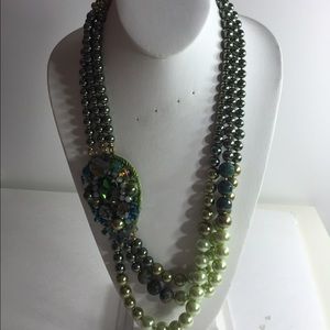 Green Beaded Emerald Necklace