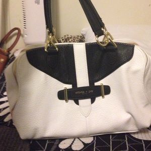 Black and white handbag