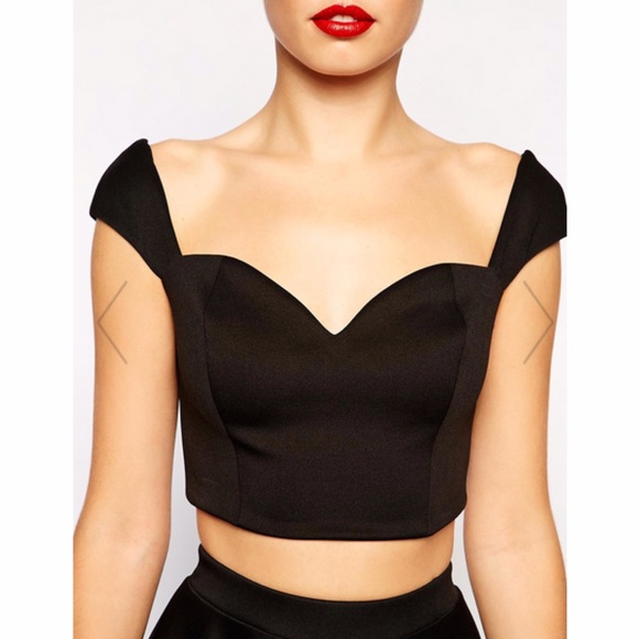 ASOS Tall crop top scuba w sweetheart neckline 4