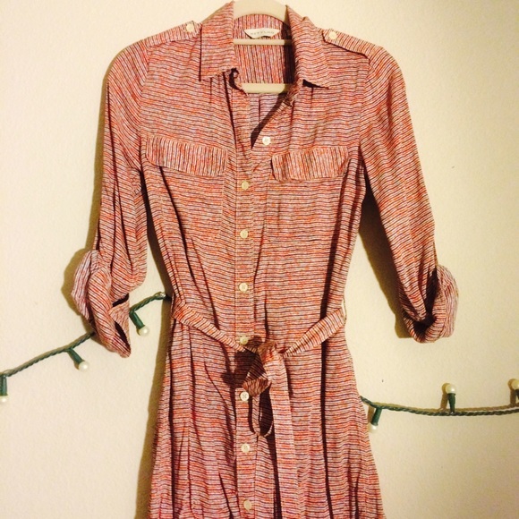 Anthro 11•1•Tylho pinstripe button down tunic