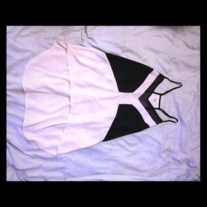 Colorblock hi low tank top