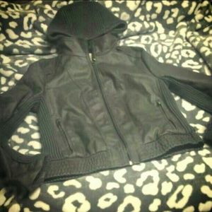 LA Hearts leather/ sweater Jacket