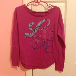 long sleeve script love top