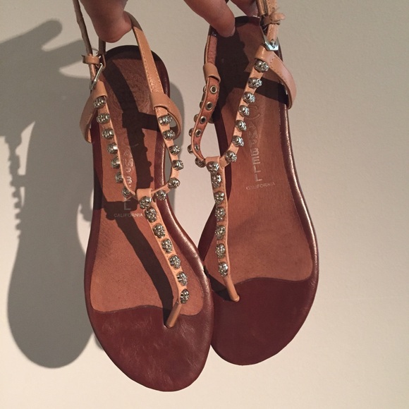 Jeffrey Campbell Skull Sandals Tan size 7