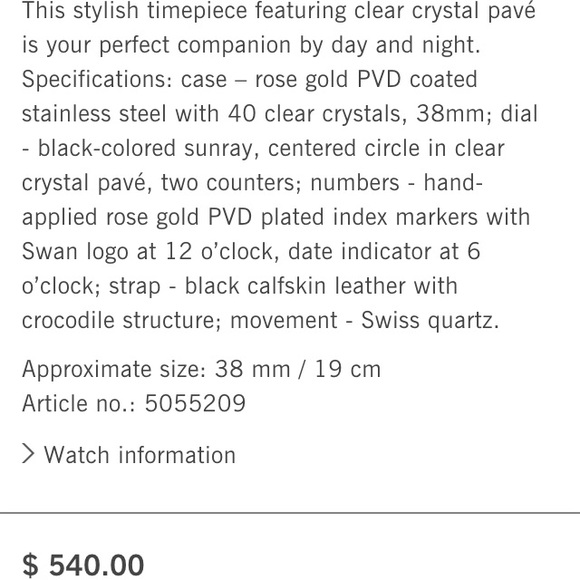 Swarovski rose gold watch - Picture 3 of 4