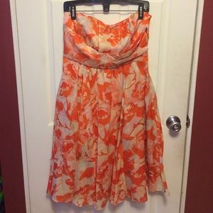 The Limited | Strapless floral print dress