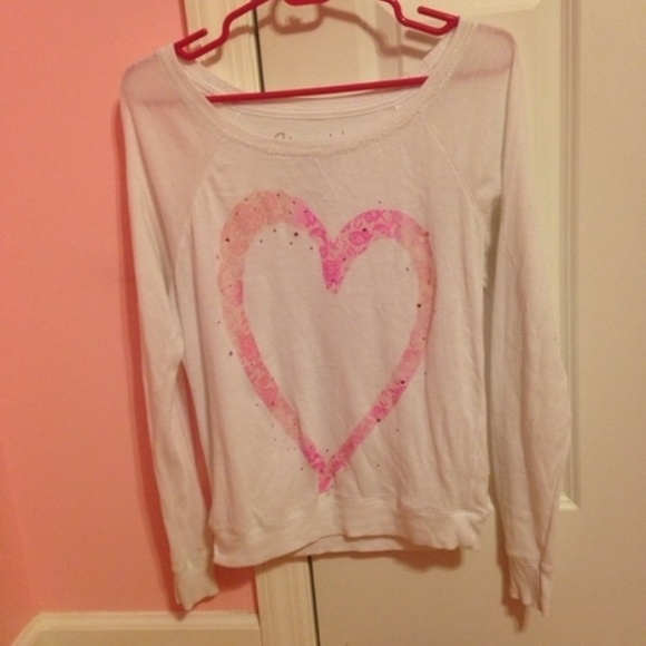 Pink lace heart shirt