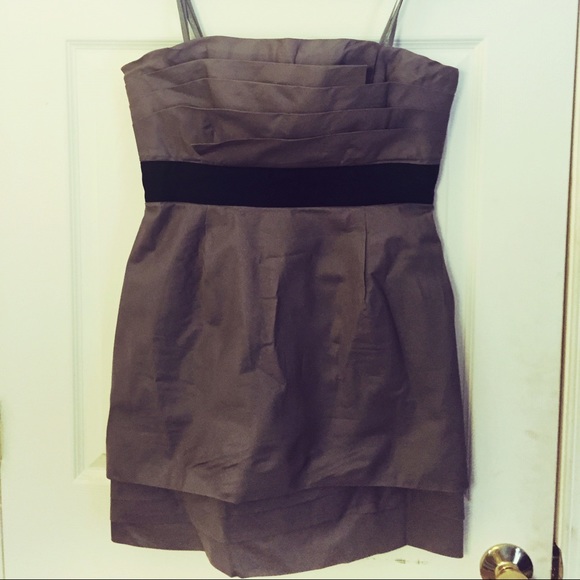 BCBGMAXAZRIA grey strapless dress size 10