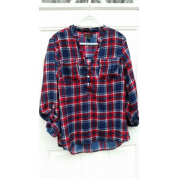 3/4 Sleeve Plaid Button Up