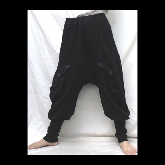 Black Drop Crotch Pants