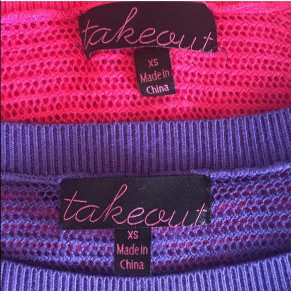 TAKE OUT shirt lot pink and purple bundle