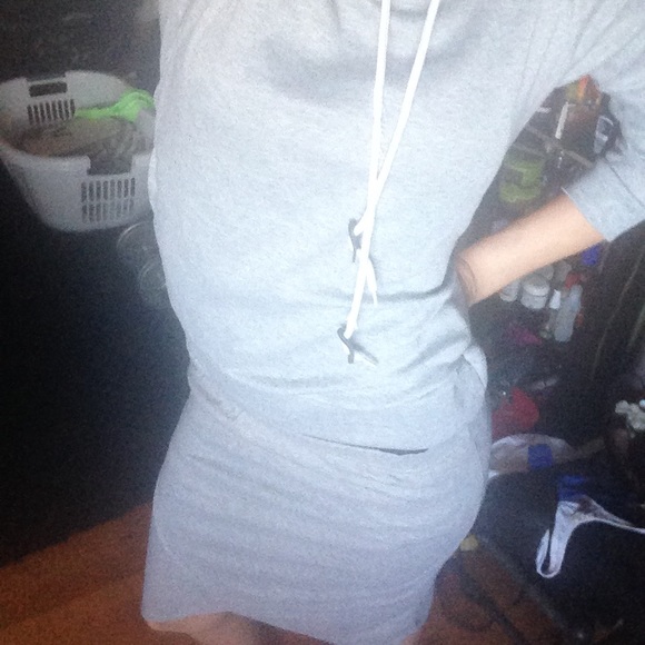 Hooded two peice skirt and hoodie set