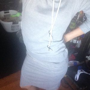 Hooded two peice skirt and hoodie set