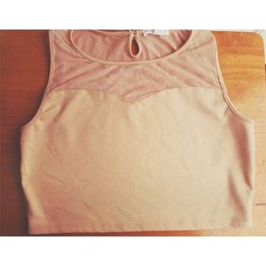 Mesh Top Crop Top