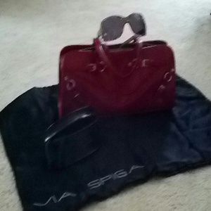 Bundle -D&G glasses and red  Via Spiga bag