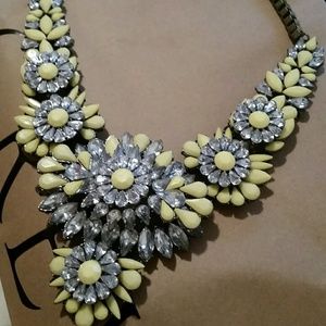 Yellow floral bib necklace