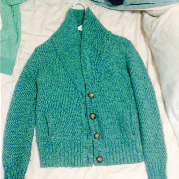 Beautiful blue and green knit sweater. Never worn.