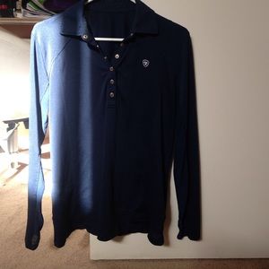 Navy Blue Longsleeved Ariat Riding Shirt
