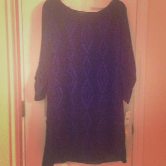 ❌SOLD❌Black and blue tribal print dress. L.