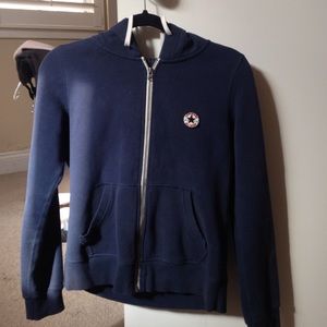 Navy Converse Zip Up Jacket w/ Hood