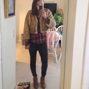 Anthropologie faux fur jacket