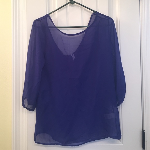 Sheer blue/leopard top
