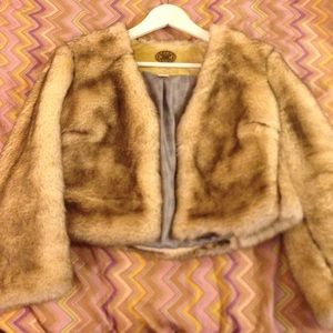 Anthropologie faux fur cropped jacket