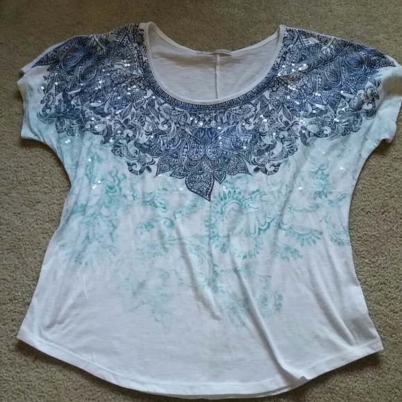 Maurices size 0 pretty blue white top - Picture 1 of 3