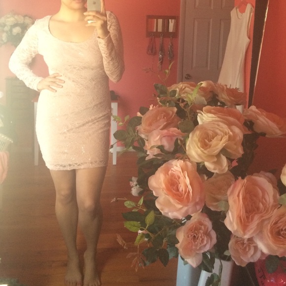 Beige lace dress