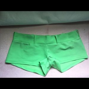 Soft lime green dancer/rave shorts