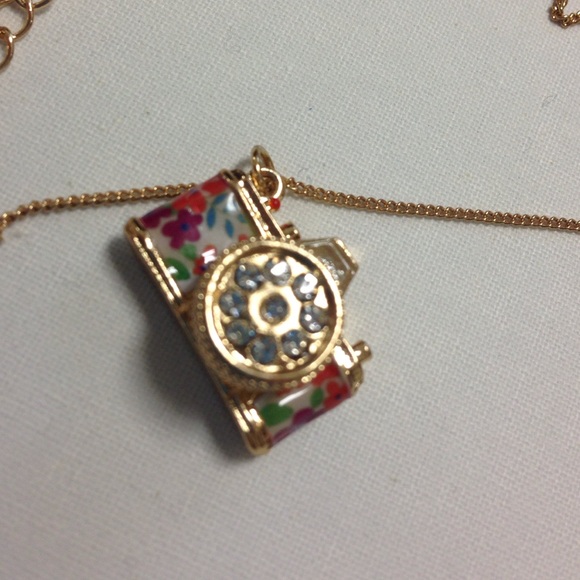 Floral camera necklace