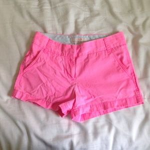 J. Crew pink chino shorts