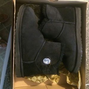 Black Mini Bailey Button Bling Uggs