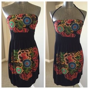 DESIGUAL Black Vest Franklon Summer Halter Dress