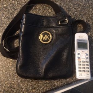 Black Leather Michael Kors Small Crossbody Bag