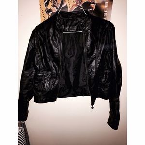 Black leather jacket