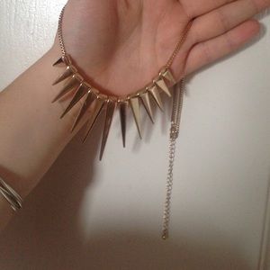 Gold spike necklace