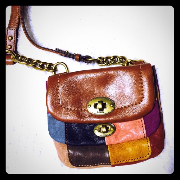Fossil patchwork crossbody