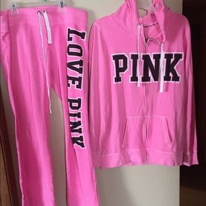 Matching PINK sweatshirt & sweatpants