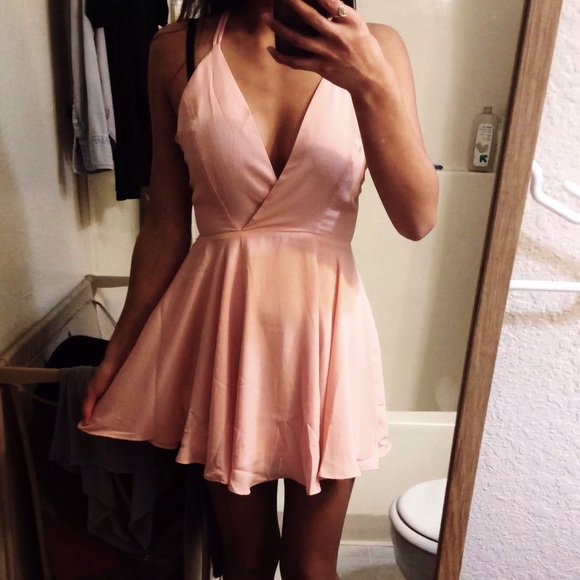 Pink strappy party dress